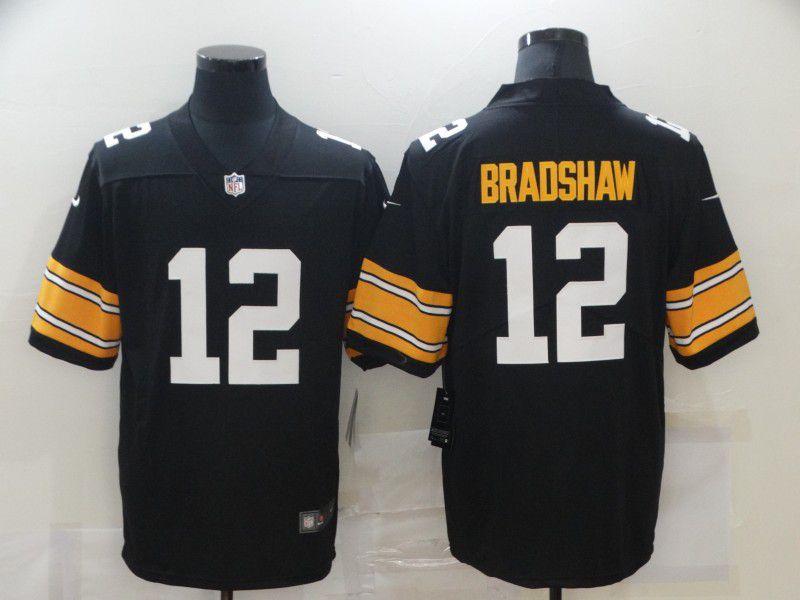 Men Pittsburgh Steelers #12 Bradshaw Black Nike Limited Vapor Untouchable NFL Jerseys1